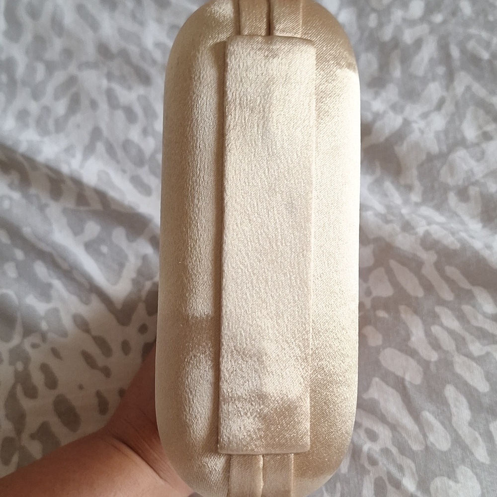 Vintage Gold Satin Cocktail Mini Handle Bag Clutch - Picture 3 of 5